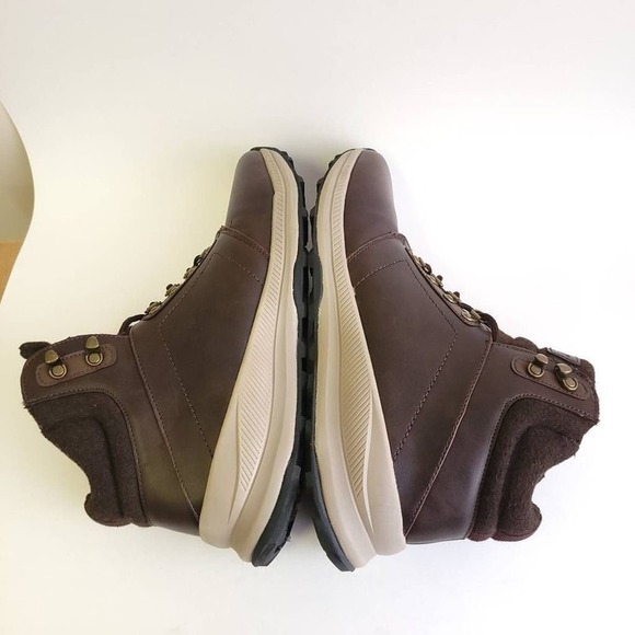 Khombu Brown Boots Men's Nick Outdoor Faux Leather Hiking Boot Size 12​​ - Picture 4 of 12